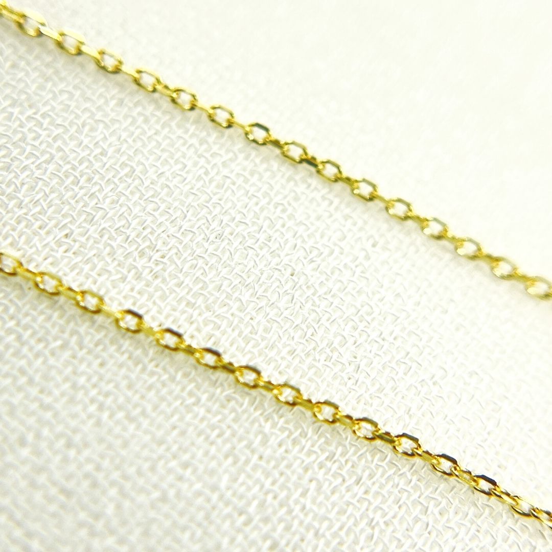 019R28T5. 14K Solid Yellow Gold Diamond Cut Cable Link Chain