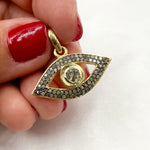 Load image into Gallery viewer, DP290. Diamond Sterling Silver Eye Pendant with Polki Diamond