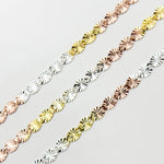Load image into Gallery viewer, Z120GSR. White Silver, Gold Plated, and Rose Gold Plated Silver Diamond Cut Marina Chain