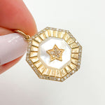 Load image into Gallery viewer, 14K Gold Diamond Mother of Pearl