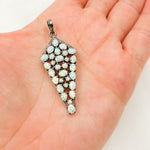 Load image into Gallery viewer, DSP061. Diamond Sterling Silver Diamond Shape Pendant with Gemstone