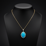 Load image into Gallery viewer, CP97321TQ14X10. 18K Solid Gold Diamond & Turquoise Pendant