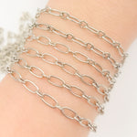 Load image into Gallery viewer, Oxidized Sterling Silver Smooth Long and Short Link Chain
