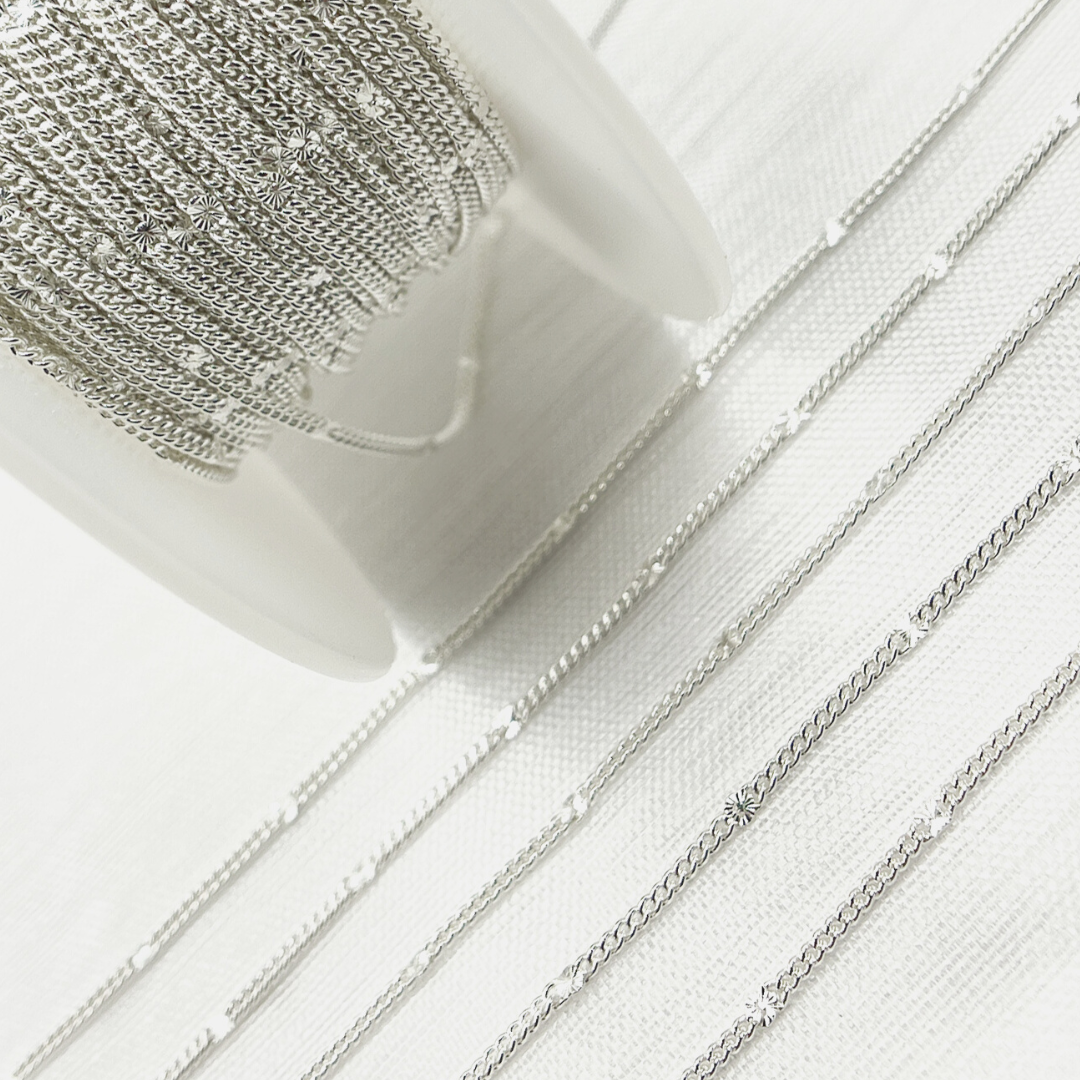 69S3SS. 925 Sterling Silver Satellite Curb Link Chain