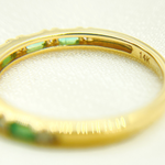 Load image into Gallery viewer, 14K Solid Yellow Gold Diamond and Emerald Band Ring