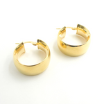 Load image into Gallery viewer, GER94. 14K Gold Smooth Hollow Hoop Earrings