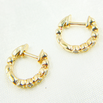 Load image into Gallery viewer, Solid Gold Diamond Hoop Earrings