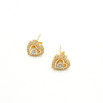 Load image into Gallery viewer, EFC51817. 14K Gold and Diamonds Heart Earrings