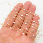 Load image into Gallery viewer, V295ENGF. 14K Gold Filled Enamel Chain with Paperclip & Diamond-Cut Marina Links