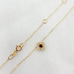 Load image into Gallery viewer, Gold Flower Solitaire Tiny Necklace