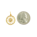 Load image into Gallery viewer, 14K Solid Gold with Diamonds Circle Charm. GDP277