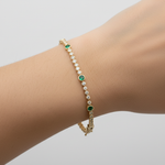 Load image into Gallery viewer, BTL65393EM. 14k Solid Gold Diamond and Gemstone Tennis Bracelet
