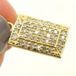 Load image into Gallery viewer, 14K Solid Gold Diamond Rectangle Charm. GDP77