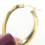 Load image into Gallery viewer, GER93. 14K Solid Gold Flat & Twisted Hoop Earrings