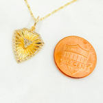 Load image into Gallery viewer, 14K Solid Gold Diamond Shield Charm with Triangle in the Center. GDP533