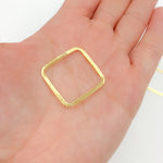 Load image into Gallery viewer, SS3. 30MM Gold-plated Sterling Silver Brushed Square Connector