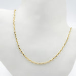 Load image into Gallery viewer, 100HVR5614000. 14K Solid Yellow Gold Diamond-Cut Oval Rolo Hollow Chain Necklace