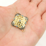 Load image into Gallery viewer, DC912. Diamond Sterling Silver Flower Connector with Gemstone