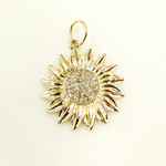 Load image into Gallery viewer, GDP189. 14K Solid Gold Diamond Flower Charm