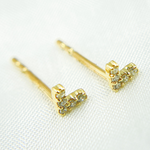 Load image into Gallery viewer, 14k Solid Yellow Gold Diamond Triangle Studs. ER413639Y
