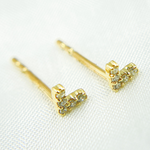 Load image into Gallery viewer, ER413639Y. 14k Solid Yellow Gold Diamond Triangle Studs