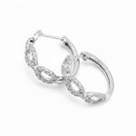 Load image into Gallery viewer, EHF57038. 14K Solid Gold Diamond Chain Hoops