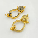 Load image into Gallery viewer, DC640. Diamond & Sterling Silver Pear Shape Trigger Clasp