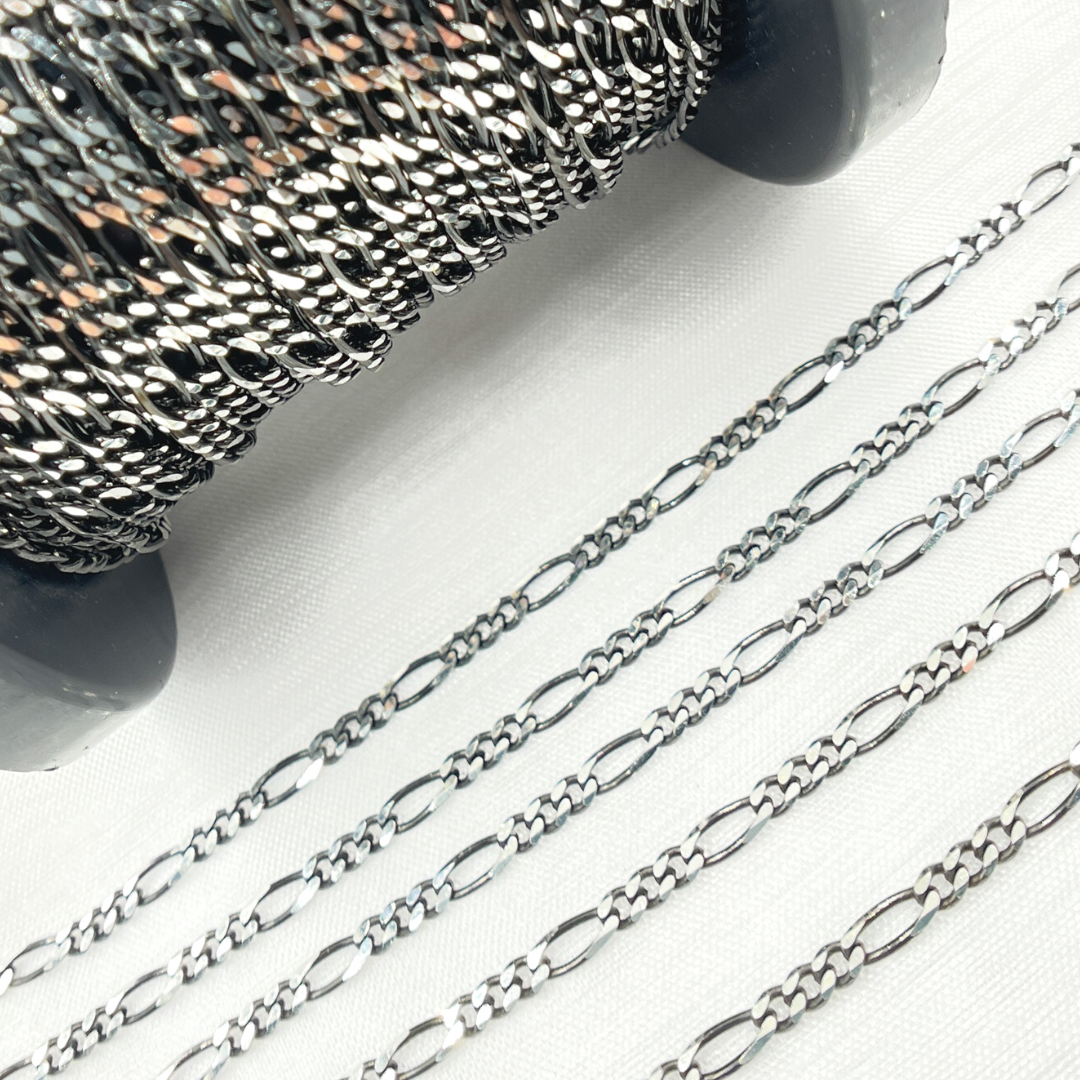 Shop Rhodium & Sterling Silver Figaro Link Chain