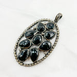 Load image into Gallery viewer, DSP018. Diamond Sterling Silver Oval Pendant With Gemstone