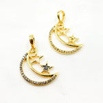 Load image into Gallery viewer, DP646. Diamond Sterling Silver Moon & Star Pendant