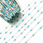 Load image into Gallery viewer, Shop now Sterling Silver Turquoise Color Enamel  Marina Link Chain