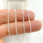 Load image into Gallery viewer, 70S3SS. 925 Sterling Silver Satellite Curb & Diamond Cut Marina Link Chain