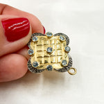 Load image into Gallery viewer, DC912. Diamond Sterling Silver Flower Connector with Gemstone