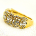 Load image into Gallery viewer, 14K Solid Yellow Gold Diamond Band Ring.