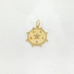 Load image into Gallery viewer, GDP547. 14K Solid Gold Diamond Sun & Star Charm with Gemstone