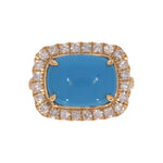 Load image into Gallery viewer, CR97357TQ14X10. 18K Solid Gold Diamond and Turquoise Ring