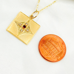 Load image into Gallery viewer, GDP335. 14K Solid Gold Charm Square Pendant with Diamonds