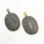 Load image into Gallery viewer, DP012. Diamond Sterling Silver Oval Pendant
