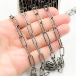 Load image into Gallery viewer, Black Rhodium 925 Sterling Silver Paperclip Chain