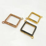 Load image into Gallery viewer, DC264. Diamond Sterling Silver Square Connector