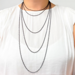 Load image into Gallery viewer, 80BR. Black Rhodium 925 Sterling Silver Textured Cable Necklace