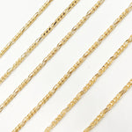 Load image into Gallery viewer, 050G06FRDTL426byFt. 14K Solid Gold Round Figaro Link Chain