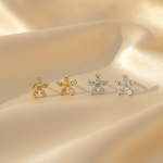 Load image into Gallery viewer, ER413387. 14K Solid Gold Diamond Flower Studs