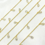 Load image into Gallery viewer, CZ5. Cubic Zirconia Pear Shape Dangle Chain
