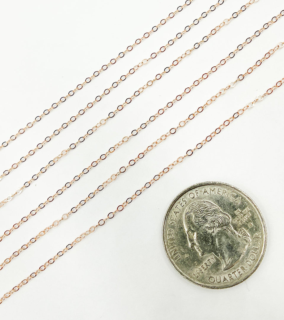 Rose Gold Filled Flat Cable Chain. 1020FRGF