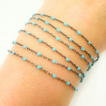 Load image into Gallery viewer, Buy Now Oxidized Sterling Silver Enamel Turquoise Color Chains