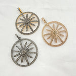 Load image into Gallery viewer, DP180. Diamond & Sterling Silver Round Flower Pendant