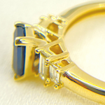 Load image into Gallery viewer, 14K Solid Yellow Gold Diamond and Blue Sapphire Cluster Ring.
