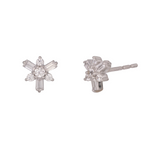 Load image into Gallery viewer, White Gold Diamond Flower Stud Earrings