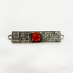 Load image into Gallery viewer, DC9. Silver Diamond and Gemstone Rectangle Connector